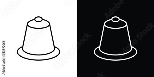 Coffee capsule icon simple vector pictogram. black and white icon concept