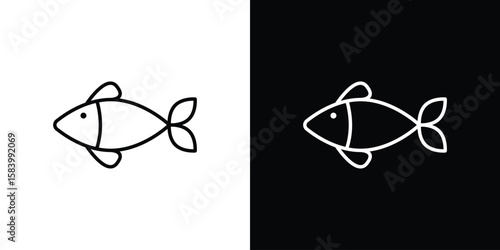 Clown fish icon simple vector pictogram. black and white icon concept