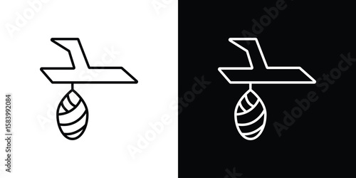 Cocoon icon simple vector pictogram. black and white icon concept