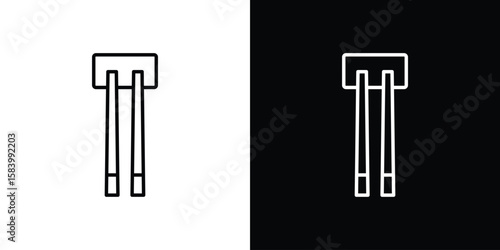 Chopsticks icon simple vector pictogram. black and white icon concept