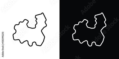 China map icon simple vector pictogram. black and white icon concept