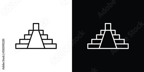 Chichen Itza icon simple vector pictogram. black and white icon concept