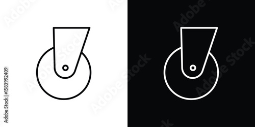 Cart trolley wheel icon simple vector pictogram. black and white icon concept