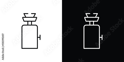 Camping gas icon simple vector pictogram. black and white icon concept