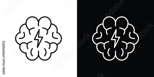Brainstorm icon simple vector pictogram. black and white icon concept