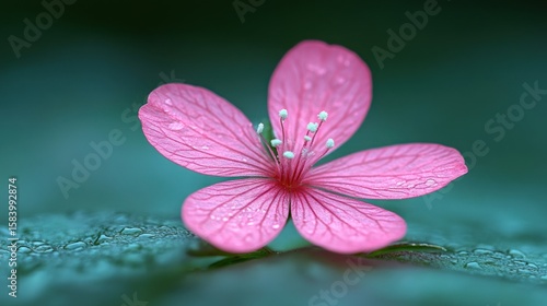 Pink Flower Blossom, Dew Drops, Macro Photography