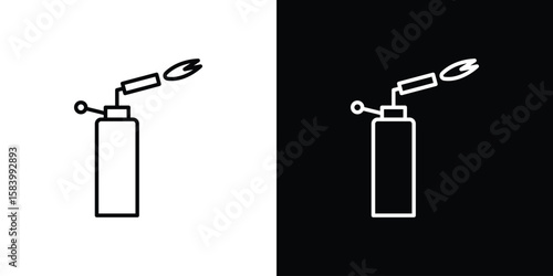 Blowtorch icon simple vector pictogram. black and white icon concept