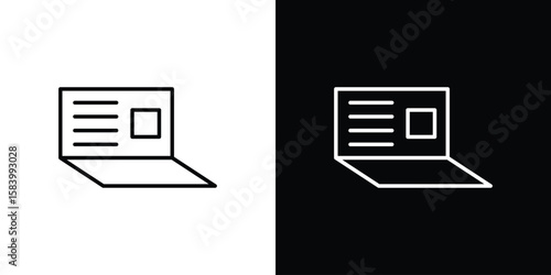 Bankbook icon simple vector pictogram. black and white icon concept