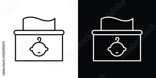 baby wipe icon simple vector pictogram. black and white icon concept