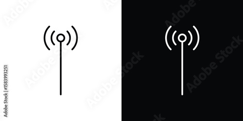 Antenna icon simple vector pictogram. black and white icon concept