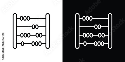 Abacus icon simple vector pictogram. black and white icon concept