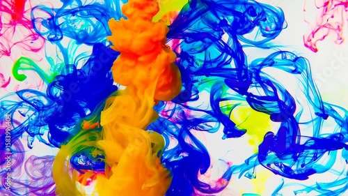 bright colored ink swirling in water psychedelic fluid patterns