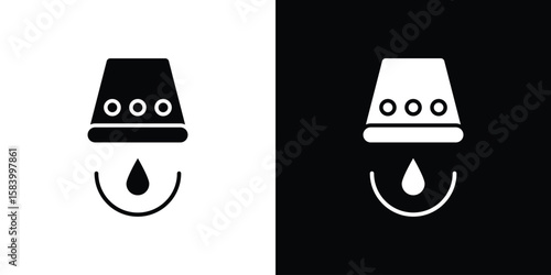 Water sensor icon silhouette in black flat style. Graphic element