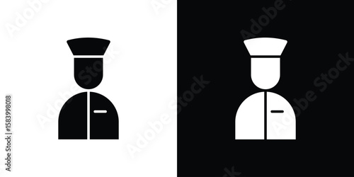 Valet icon silhouette in black flat style. Graphic element