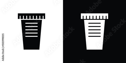 Urine test icon silhouette in black flat style. Graphic element