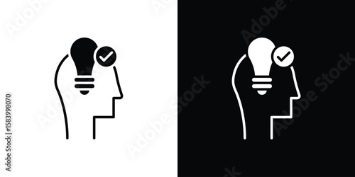 Understand icon silhouette in black flat style. Graphic element