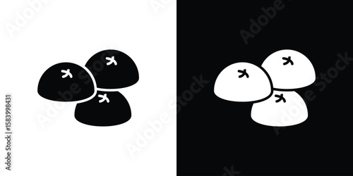 Steamed bread icon silhouette in black flat style. Graphic element