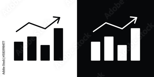 Stagflation icon silhouette in black flat style. Graphic element