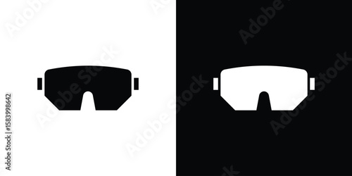 Snow Goggle icon silhouette in black flat style. Graphic element