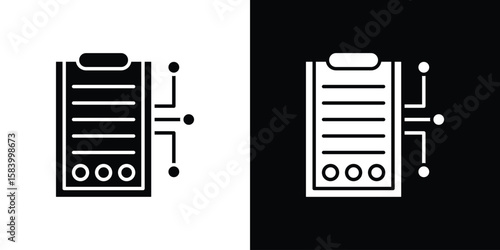 Smart contract icon silhouette in black flat style. Graphic element