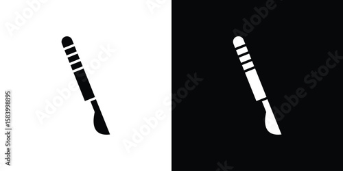 Papier peint Scalpel icon silhouette in black flat style. Graphic element
