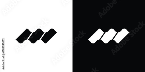Roof tile icon silhouette in black flat style. Graphic element