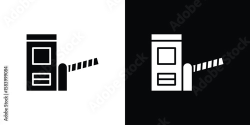 Road toll icon silhouette in black flat style. Graphic element