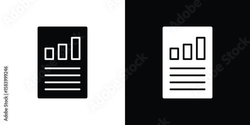 Quarterly report icon silhouette in black flat style. Graphic element