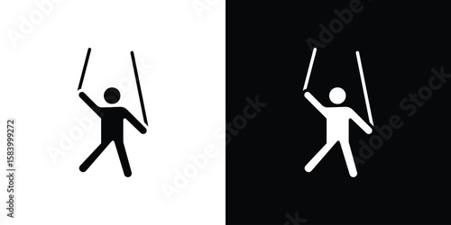 Puppet icon silhouette in black flat style. Graphic element