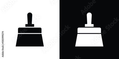 Putty knife icon silhouette in black flat style. Graphic element
