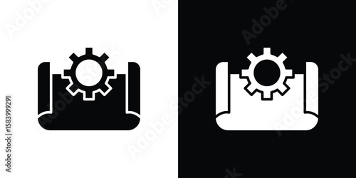 Prototyping icon silhouette in black flat style. Graphic element