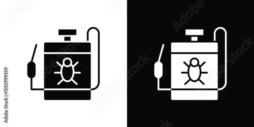 Pesticide icon silhouette in black flat style. Graphic element