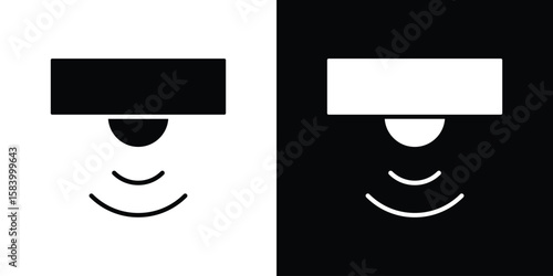 Motion sensor icon silhouette in black flat style. Graphic element