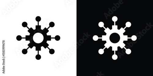 Microservices icon silhouette in black flat style. Graphic element