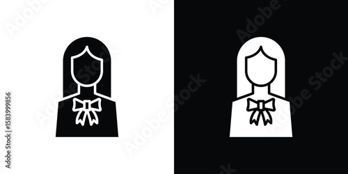 Lawyer icon silhouette in black flat style. Graphic element