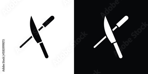 Knife sharpener icon silhouette in black flat style. Graphic element
