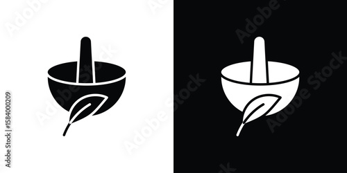 Herbal medicine icon silhouette in black flat style. Graphic element