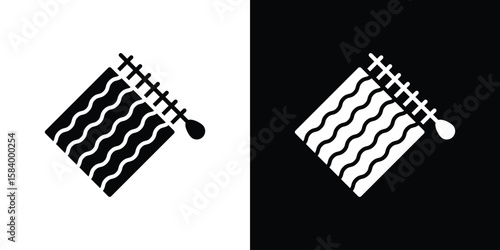 Handloom icon silhouette in black flat style. Graphic element