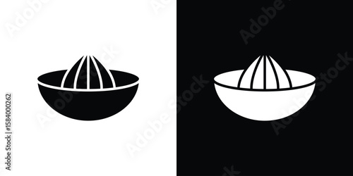 Hand Juicer icon silhouette in black flat style. Graphic element