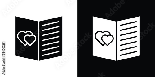 Guests book icon silhouette in black flat style. Graphic element