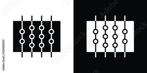 Foosball icon silhouette in black flat style. Graphic element