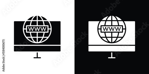 Domain icon silhouette in black flat style. Graphic element