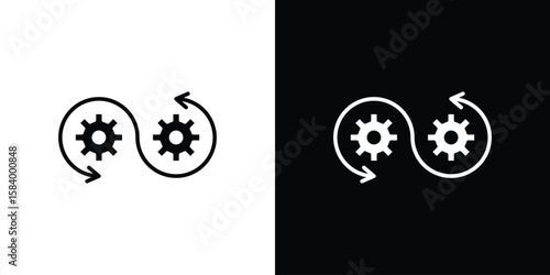 Devops icon silhouette in black flat style. Graphic element