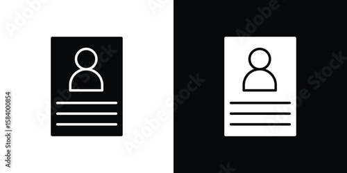 Curriculum icon silhouette in black flat style. Graphic element