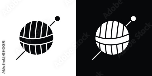 Crochet icon silhouette in black flat style. Graphic element