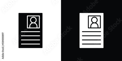 Criminal record icon silhouette in black flat style. Graphic element