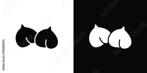 Chickpeas hummus icon silhouette in black flat style. Graphic element