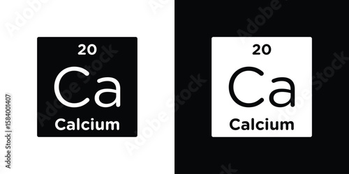 Calcium icon silhouette in black flat style. Graphic element
