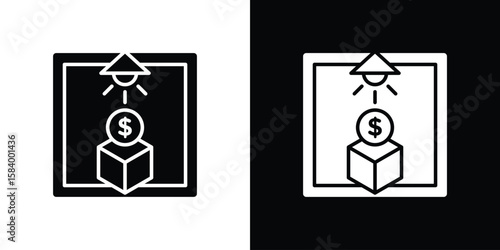 Business incubator icon silhouette in black flat style. Graphic element