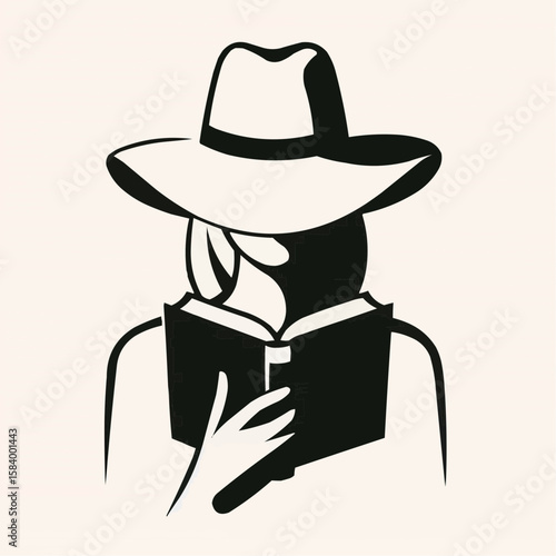 cowgirl with a book